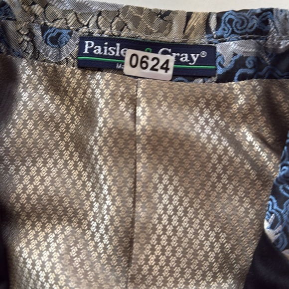 Men’s  Sports Coat, Paisley and Gray.  Size 38 Reg - slim fit NWT - Picture 9 of 13